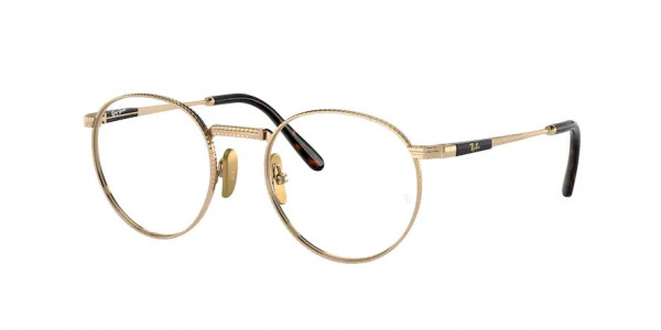 Ray-Ban Optical RX8237V ROUND TITANIUM Eyeglasses, 1220 ROUND TITANIUM ARISTA (GOLD)
