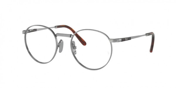 Ray-Ban Optical RX8237V ROUND TITANIUM Eyeglasses, 1224 ROUND TITANIUM SILVER (SILVER)