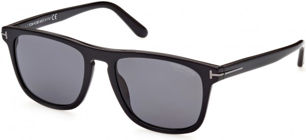 Tom Ford FT0930-N Gerard-02 Sunglasses, 01D - Shiny Black / Polarized Smoke Lenses