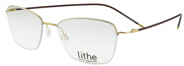 Lithe LT16007 Eyeglasses, 449 MATTE GOLD/DARK BROWN