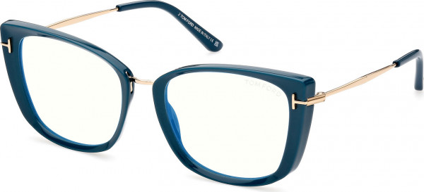Tom Ford FT5816-B Eyeglasses, 089 - Shiny Turquoise / Shiny Turquoise