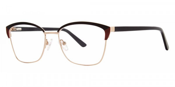 Genevieve LOVING Eyeglasses, Black/Burgundy/Gold
