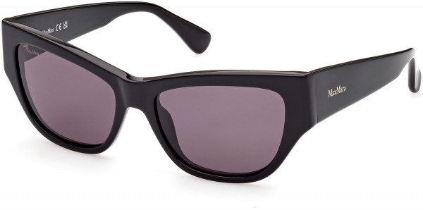 Max Mara MM0041 Francoise Sunglasses, 01A - Shiny Black / Smoke Ss22 Adv