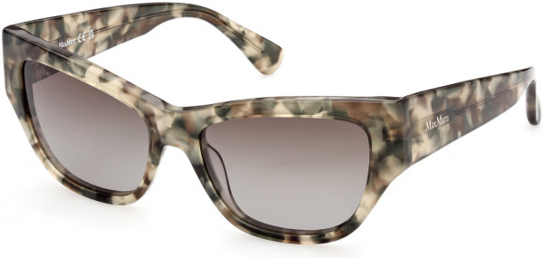 Max Mara MM0041 Francoise Sunglasses, 55P - Shiny Sage Havana / Gradient Khaki