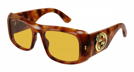 Gucci GG1251S Sunglasses, 002 - HAVANA with YELLOW lenses