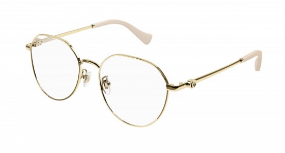 Gucci GG1145O Eyeglasses, 001 - GOLD with TRANSPARENT lenses