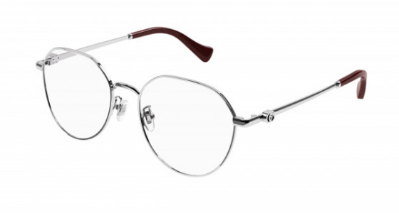 Gucci GG1145O Eyeglasses, 002 - SILVER with TRANSPARENT lenses