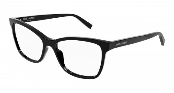 Saint Laurent SL 503 Eyeglasses, 001 - BLACK with TRANSPARENT lenses