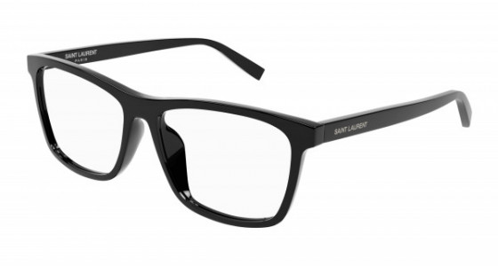 Saint Laurent SL 505 Eyeglasses, 001 - BLACK with TRANSPARENT lenses
