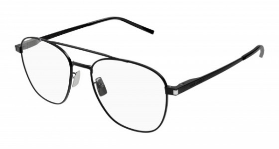 Saint Laurent SL 530 Eyeglasses, 001 - BLACK with TRANSPARENT lenses