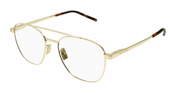 Saint Laurent SL 530 Eyeglasses, 003 - GOLD with TRANSPARENT lenses
