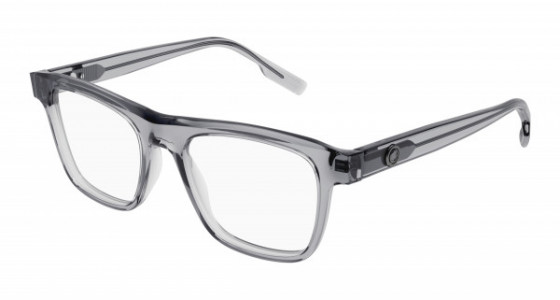 Montblanc MB0203O Eyeglasses, 005 - GREY with TRANSPARENT lenses