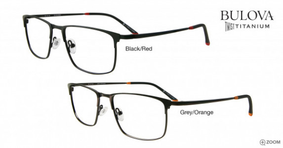 Bulova Carondelet Eyeglasses, Grey/Orange