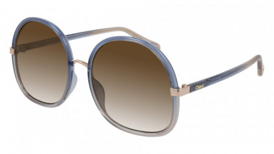 Chloé CH0029S Sunglasses, 003 - BLUE with BROWN lenses