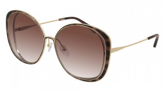 Chloé CH0036S Sunglasses, 003 - GOLD with ORANGE lenses