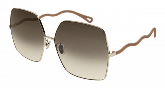 Chloé CH0054S Sunglasses, 002 - BEIGE with BROWN temples and BROWN lenses