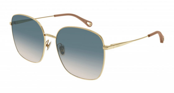 Chloé CH0076SK Sunglasses, 006 - GOLD with GREEN lenses