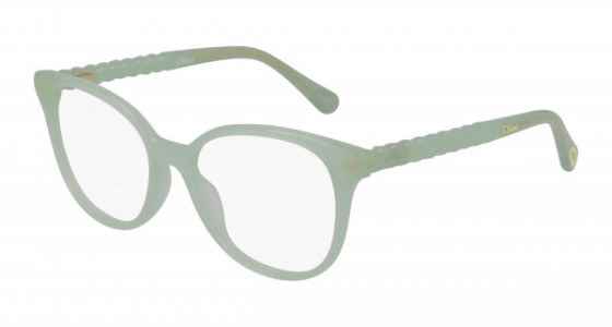 Chloé CC0002O Eyeglasses, 003 - GREEN with TRANSPARENT lenses