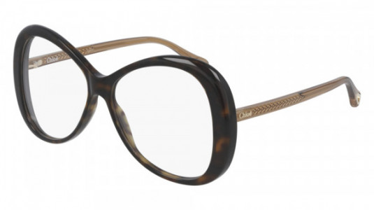 Chloé CH0011O Eyeglasses, 004 - HAVANA with BROWN temples and TRANSPARENT lenses