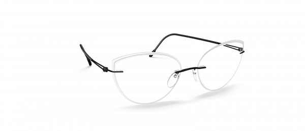 Silhouette Lite Spirit Accent Rings LR Eyeglasses, 9040 Black