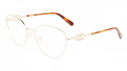 Ferragamo SF2220R Eyeglasses, (717) SHINY GOLD