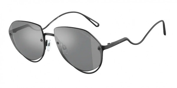 Emporio Armani EA2137 Sunglasses, 30456G MATTE SILVER LIGHT GREY MIRROR (SILVER)