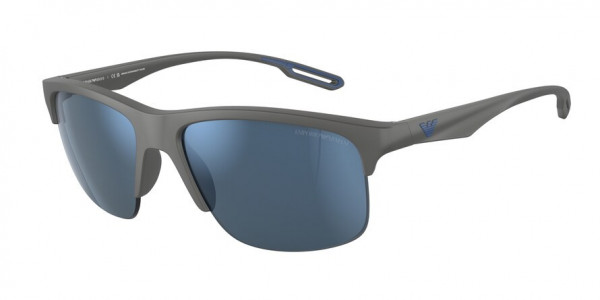 Emporio Armani EA4188U Sunglasses, 506055 MATTE GREY DARK BLUE MIRROR BL (GREY)