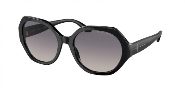Ralph Lauren RL8208 Sunglasses, 5001V6 SHINY BLACK GRAD BLUE MIRROR S (BLACK)