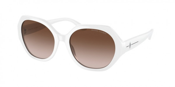 Ralph Lauren RL8208 Sunglasses, 554413 SHINY OFF WHITE GRADIENT BROWN (WHITE)