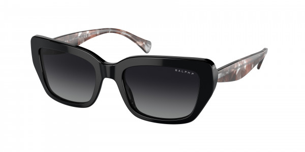 Ralph RA5292 Sunglasses, 5001T3 SHINY BLACK GRADIENT GREY POLA (BLACK)