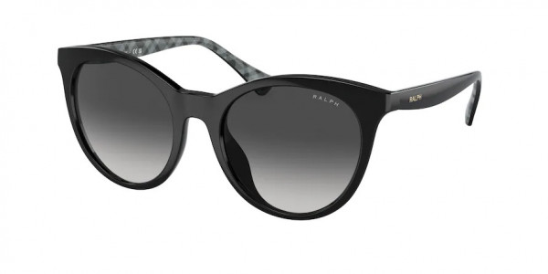 Ralph RA5294U Sunglasses, 500187 SHINY BLACK GRADIENT GREY (BLACK)