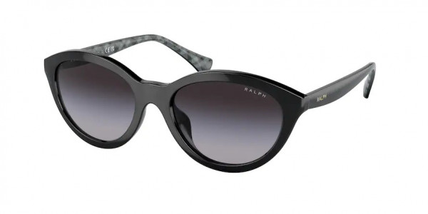 Ralph RA5295U Sunglasses, 50018G SHINY BLACK GRADIENT GREY (BLACK)