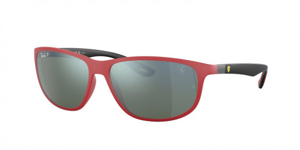 Ray-Ban RB4394M Sunglasses, F678H1 MATTE RED GREEN MIR SILVER POL (RED)