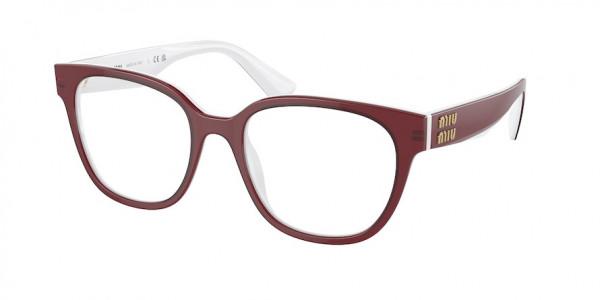 Miu Miu MU 02VV Eyeglasses, 10D1O1 RED AND WHITE (WHITE)