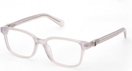 Moncler ML5169-D Eyeglasses, 020 - Milky Pearl White, Shiny Palladium Logo
