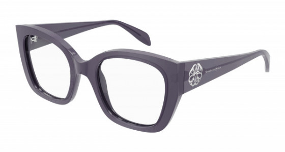 Alexander McQueen AM0379O Eyeglasses, 004 - GREY with TRANSPARENT lenses