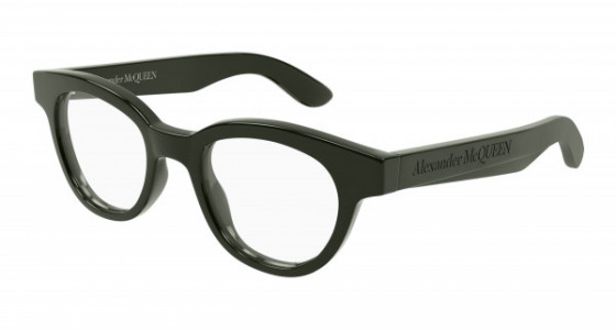 Alexander McQueen AM0384O Eyeglasses, 003 - GREEN with TRANSPARENT lenses