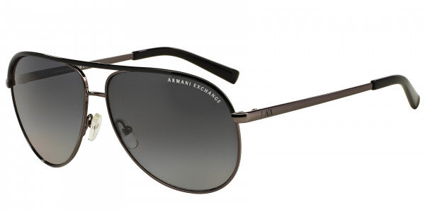 Armani Exchange AX2002 Sunglasses, 6006T3 SHINY GUNMETAL & BLACK GRADIEN (GREY)