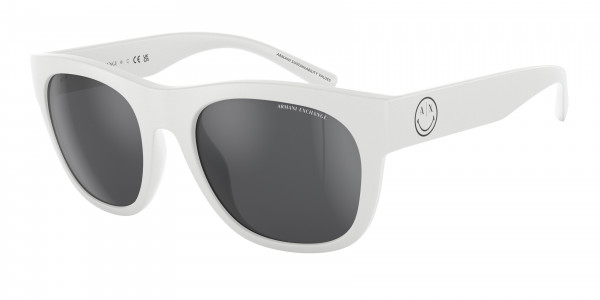 Armani Exchange AX4128SU Sunglasses, 81566G MATTE WHITE GREY MIRROR SILVER (WHITE)