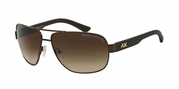 Armani Exchange AX2012S Sunglasses, 605813 MATTE BROWN GRADIENT BROWN (BROWN)