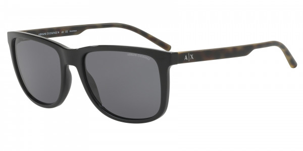 Armani Exchange AX4070SF Sunglasses, 815881 SHINY BLACK GREY POLAR (BLACK)