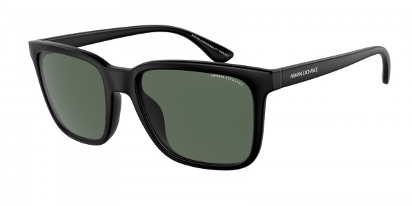 Armani Exchange AX4112SU Sunglasses, 807871 MATTE BLACK DARK GREEN (BLACK)