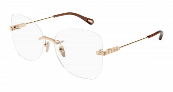 Chloé CH0136O Eyeglasses, 002 - GOLD with TRANSPARENT lenses