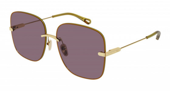 Chloé CH0134S Sunglasses, 003 - GOLD with VIOLET lenses