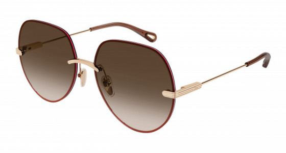Chloé CH0135S Sunglasses, 002 - GOLD with BROWN lenses