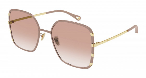 Chloé CH0143S Sunglasses, 003 - PINK with GOLD temples and ORANGE lenses