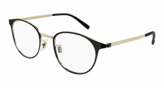 dunhill DU0044O Eyeglasses, 005 - BLACK with GOLD temples and TRANSPARENT lenses