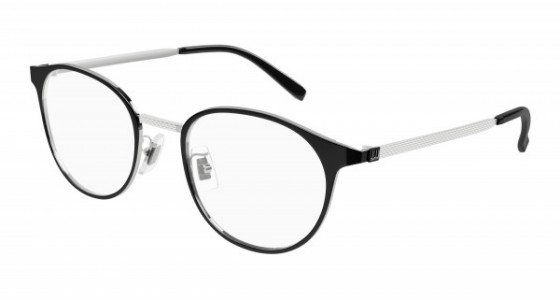dunhill DU0044O Eyeglasses, 006 - BLACK with SILVER temples and TRANSPARENT lenses