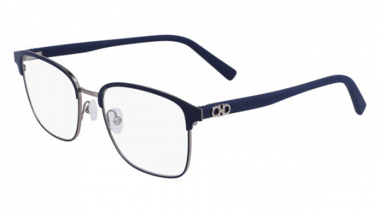 Ferragamo SF2225 Eyeglasses, (021) LIGHT RUTHENIUM/BLUE