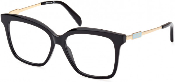 Emilio Pucci EP5212 Eyeglasses, 001 - Shiny Black / Shiny Pale Gold